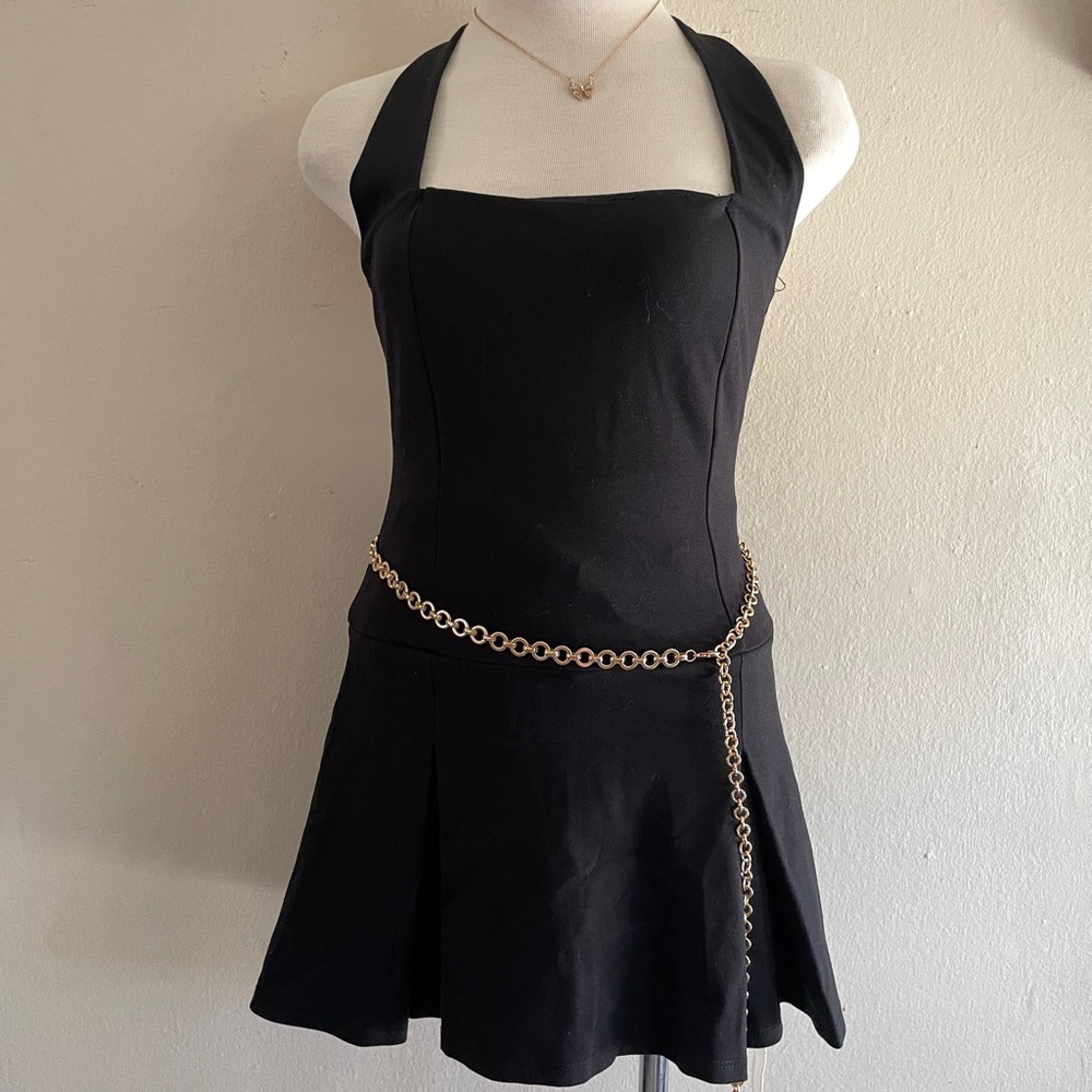 Black Sleeveless Halter Sundress